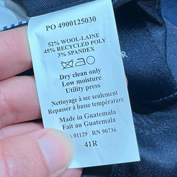 Tommy Hilfiger Mens Suit Blazer Coat Two Button Jacket Size 41R Wool Blend Suit - Picture 3 of 5